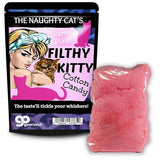 Gears Out Filthy Kitty Cotton Candy - Funny Pinup and Hungry cat Design - Novelty Candy for Women - Pink, Gluten-Free, Snack Size 2 oz