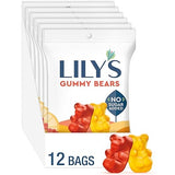 LILY'S Assorted Fruit Flavored No Sugar Added, Gummy Bears Bags, 1.8 oz (12 Count)