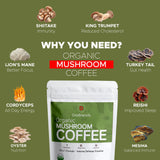 DreBrands Mushroom Coffee |10 in 1 Organic Mushrooms | USDA Organic | Instant Coffee | Wood Ear | Better Energy, Focus, Digestion, Immunity |