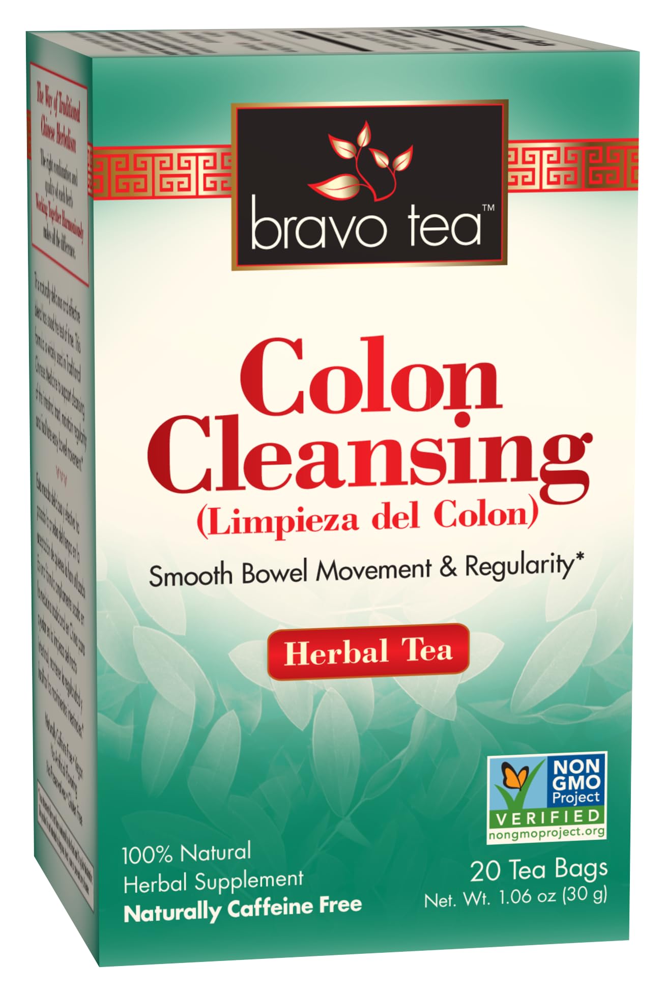 Bravo Tea Colon Cleansing Herbal Tea Caffeine Free, 20 Tea Bags, 6 Count