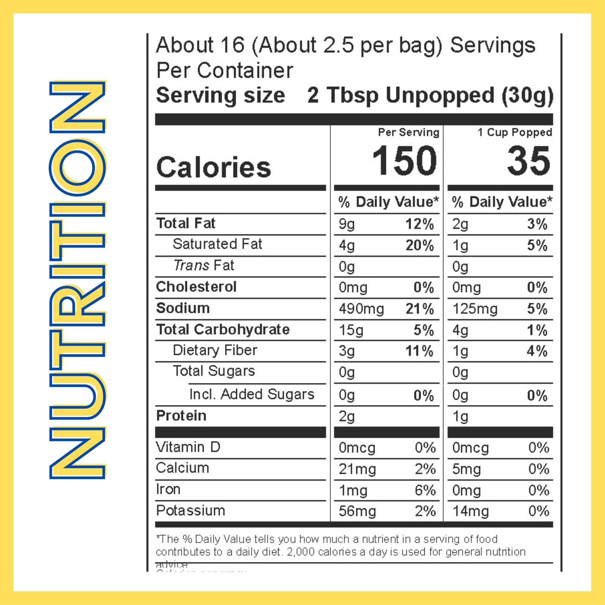 Cousin Willie's Microwave Popcorn Bags, White Cheddar (6 bags), Gourmet Popcorn Boxes for Party, Whole Grain Popcorn, Gluten Free, Low Calorie Healthy