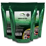 Hibiscus Tea Bags 3-Pack (90 Tea Bags Total) Caffeine-Free Hibiscus Sabdariffa Flowers Bursting With All-Natural Vitamins & Minerals in Pouch by