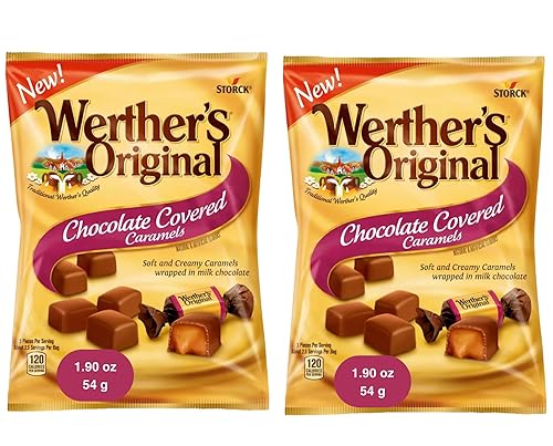 ORIGINAL CHOCOLATE COVERED CARAMELS, 1.90 0Z (pack of 2) WERTHER'S