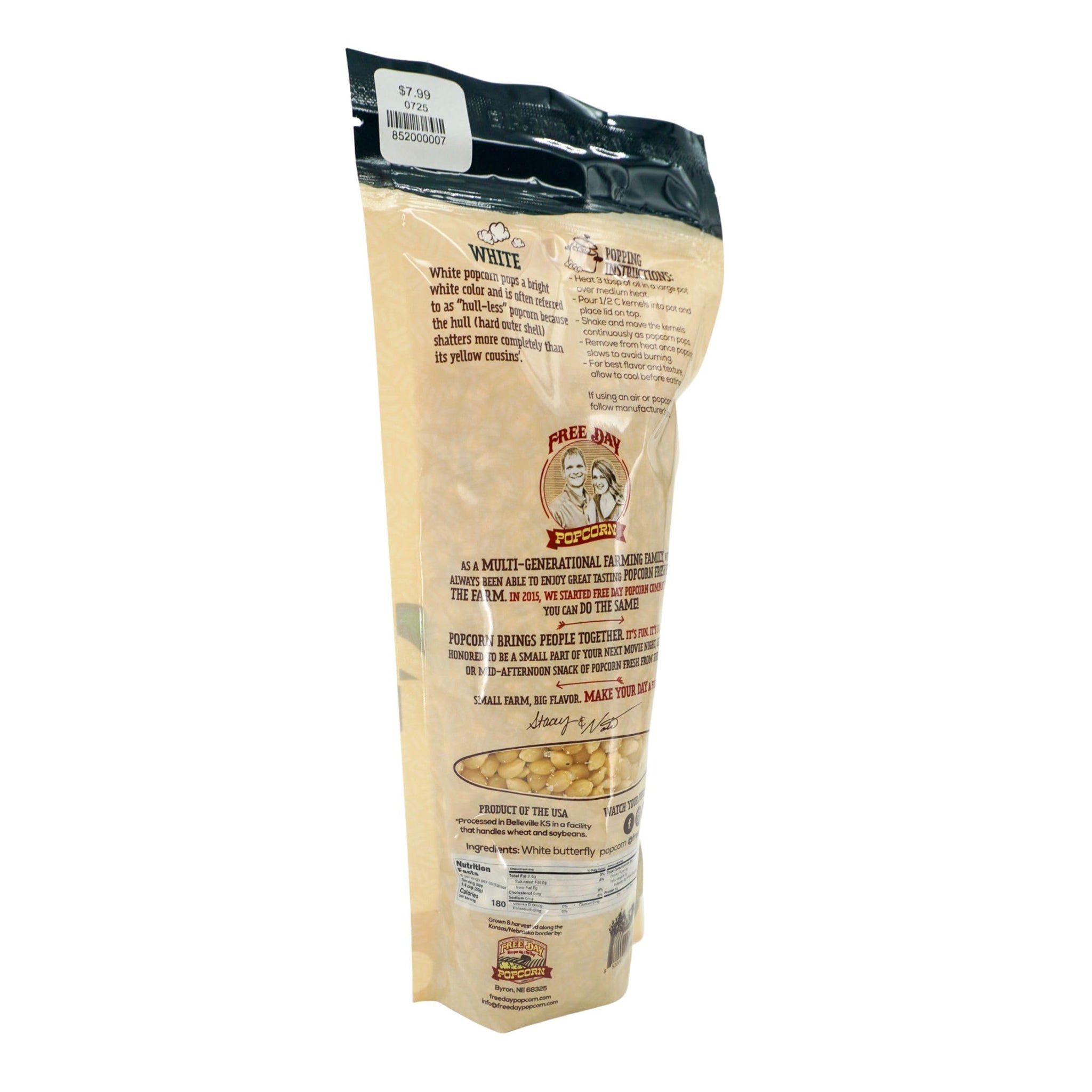 White Butterfly Un-Popped Popcorn Kernels | Pack of 3 | 1 lb | Non-GMO & Naturally Gluten Free | Free Day Popcorn