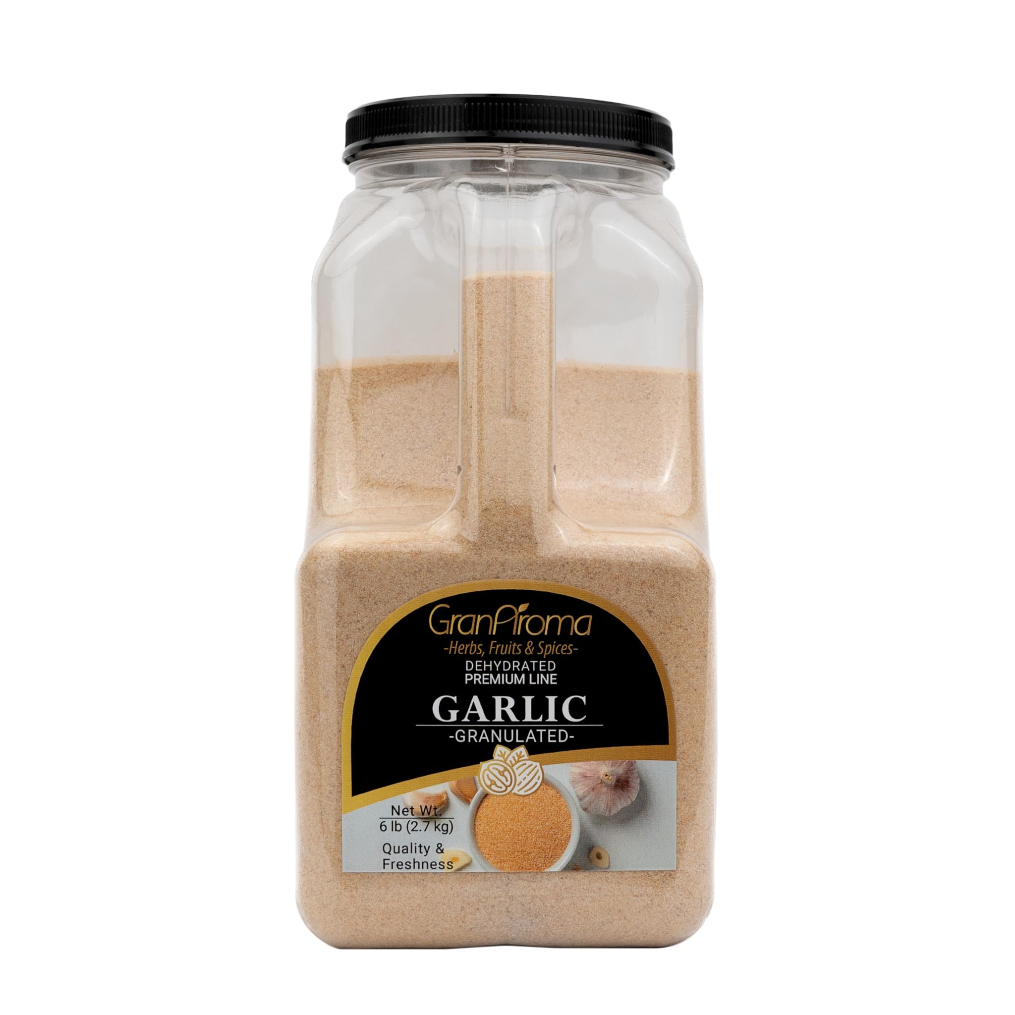 GranAroma Granulated Garlic, Versatile Seasoning, Dehydrated (6 Pound)