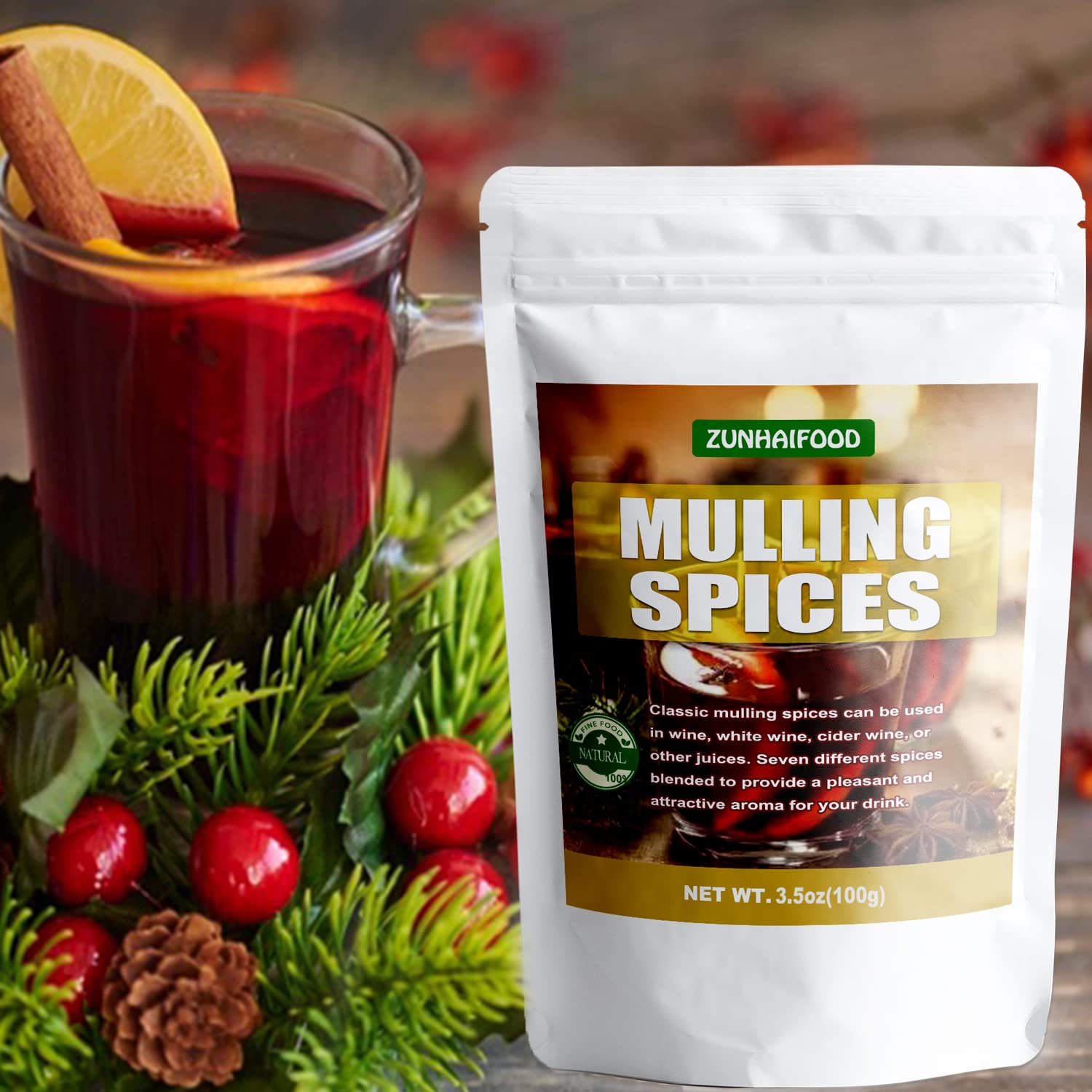 Mulling Spices in Tea Bags, 50 Count - Apple Cider, Wine, Tea, Mulled Wine
