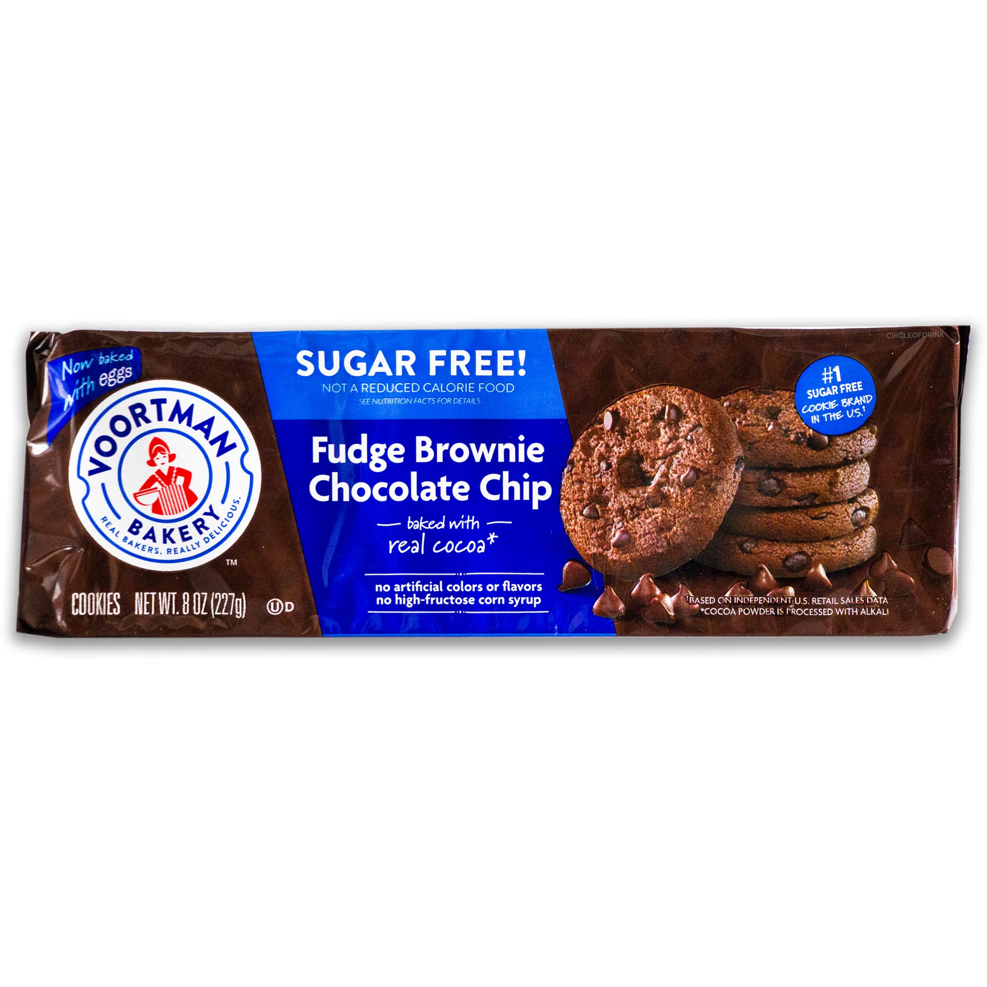 Voortman Sugar Free Cookies - Variety Pack - Chocolate Chip - Fudge Brownie - Fudge Shortbread - Pecan Chocolate Chip - Iced Almonette - Oatmeal - 6