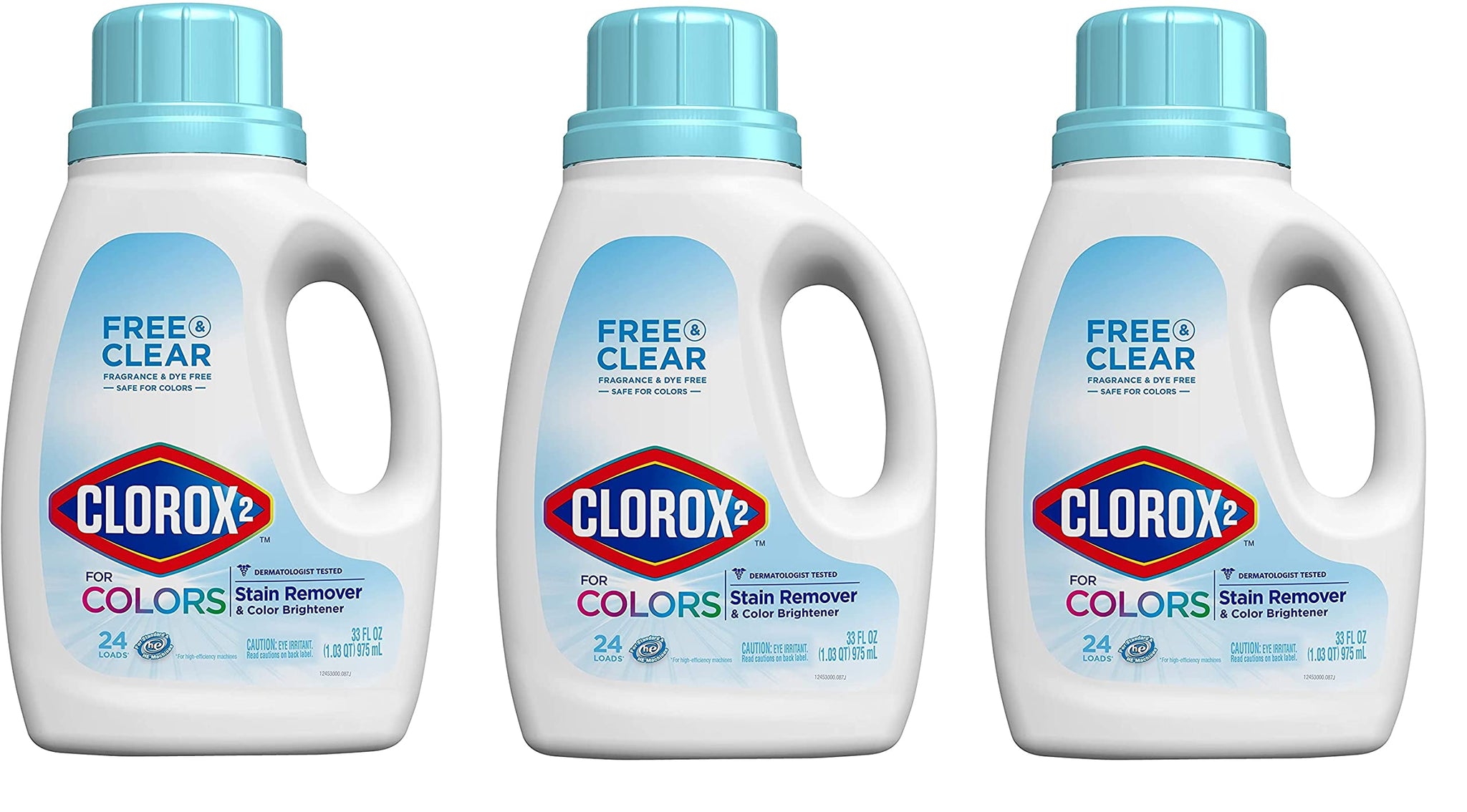Clorox 2 for Colors, Free & Clear Stain Remover and Color Brightener, 33 Ounces (package May Vary) (Three Pack)