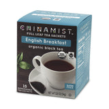 CHINAMIST English Breakfast Full Leaf Black Tea Sachets - Biodegradable, USDA Organic, Fair Trade Certified, Gluten-Free - 15 Count