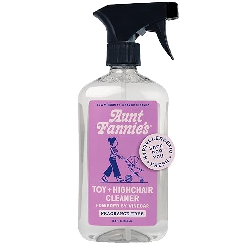 Aunt Fannie's Toy and Highchair Cleaner, Hypoallergenic, Multi-Purpose Spray Powered by Vinegar for Toys, High Chairs, Car Seats, Swings, Counters