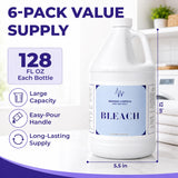 Medorra Liquid Bleach, 1 Gallon, 6-Pack, Original Unscented Chlorine Bleach, 128 fl oz Each, Multi-Purpose Cleaner for Laundry, Whites, Stain Removal