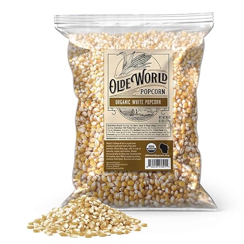 Organic White Popcorn Kernels 6 lb Bag, Non-GMO & Gluten Free, Sodium-Free, Pesticide-Free, Unsalted, Plant-Based, Sugar-Free, Old Fashioned