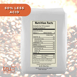 trücup Low Acid Coffee, Whole Bean Coffee Dark Roast 2 LB, Natural Water&Steam Process (60% Less Acid), Smooth Flavor, Stomach-Friendly Rich in
