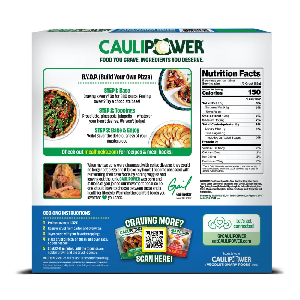 CAULIPOWER Cauliflower Pizza Crusts, 11 Oz (Pack of 2)