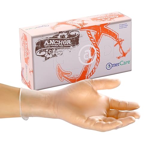 AmerCare 22993-C Anchor Powder Free Vinyl Gloves, Large (Pack of 1000)