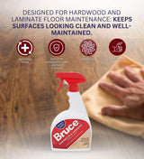 Bruce Fresh Scent Hardwood & Laminate Floor Cleaner Spray 32 oz Bundle with Microfiber Cloth - No-Wax Floor Cleaner Spray for Hardwood and Laminate