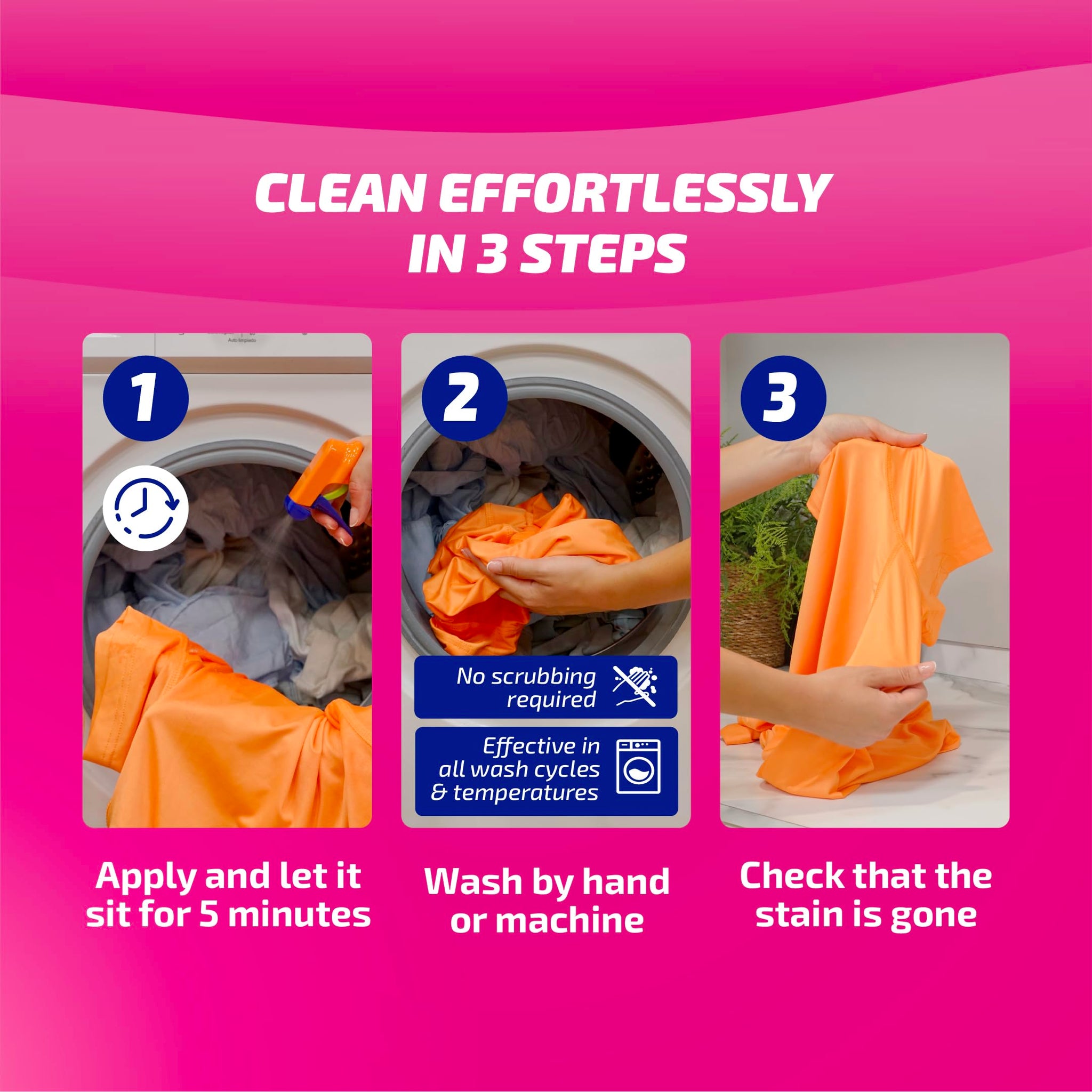 KH-7 Total Stain Remover & Odor Neutralizer - Enzyme-Powered Laundry Pre-Wash Spray for Tough Stains and Odors, Works on Wine, Chocolate, Tomato