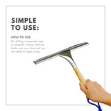 ToiletTree Products All Purpose Bamboo Stainless Steel Squeegee - Rust Proof Deluxe Squeegee with Hanging Hook - Hand Wiper for Shower Doors