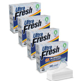 Ultra Fresh Platinum 4 Pack Laundry Soap Detergent Sheets, Ultra Concentrated, Stain Fighting, Fragrance & Dye Free, 400 Loads