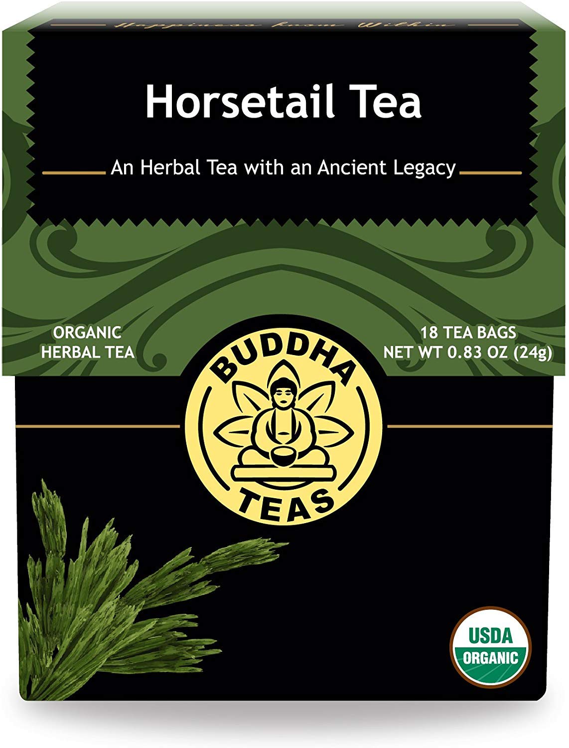 Buddha Teas - Horsetail - Organic Herbal Tea - For Cognitive Balance & Overall Health - With Antioxidants, B Vitamins & Silica - Caffeine Free - 100%