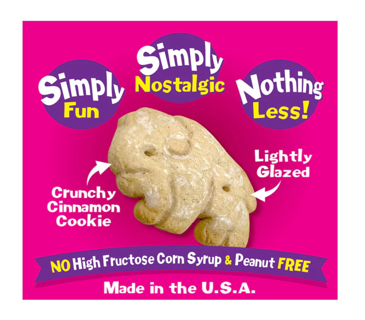 Stauffer's Simply Animals Glazed Cinnamon - Pack of 3 - Delicious and Fun for the Whole Family - 6 Fun Animal Shapes - Simply Fun and Nostalgic