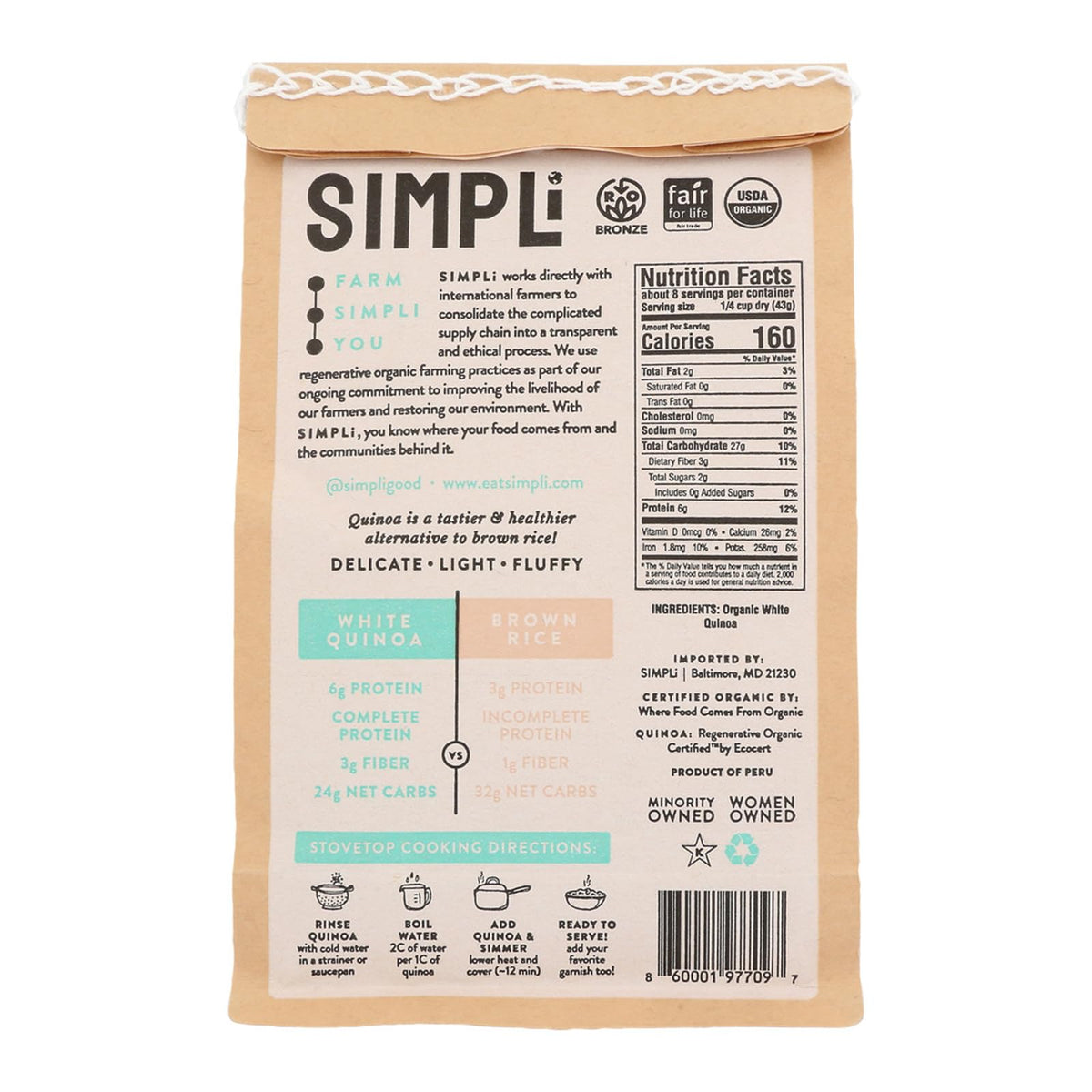 Simpli, Quinoa White Organic, 12 Ounce