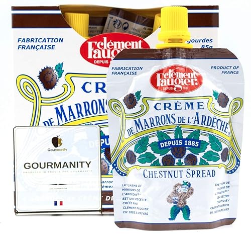 Clement Faugier Chestnut Spread From France 3oz (Pack of 4) Chestnut Jam Pouch | Creme De Marron Chestnut Puree | Chestnut Paste French | Gourmet