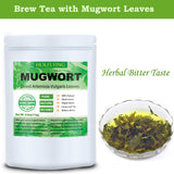 Dried Mugwort Leaves, 4oz(114g), Natural Artemisia Vulgaris Herb Loose Leaves, 100% Natural Mugwort Tea, No Gmo