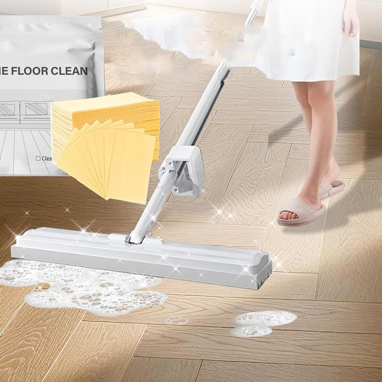 Liexuan 100-Piece Multi-Surface Floor Cleaning Tablets, Upgraded Multi- Surface Cleaner, Dissolvable Fragrance Floor Cleaning Sheets, for Hardwood