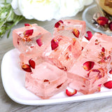 Rose Crystal Soft Cake,Rose Soft Candy,Dessert Of Jellies,Afternoon Tea Casual Candy Snacks, Individually Wrapped,Sparkling and Translucent,No