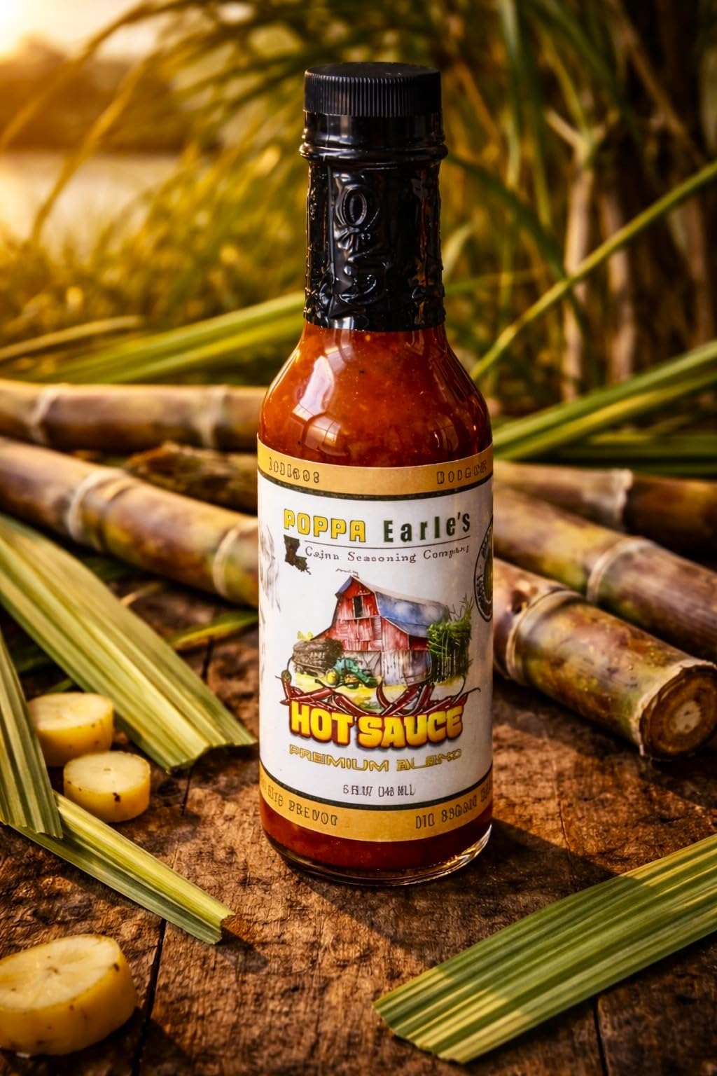Poppa Earle’s Cajun Hot Sauce - Louisiana Style Hot Sauce with Bold Cajun Flavor - Gourmet Small Batch Pepper Sauce - 5 oz