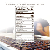 Nibble Chocolate Four Bar Flight Gift 72% | 4 bars pack | Certified Organic | Vegan | 2 Ingredients | Gluten & Soy Free |