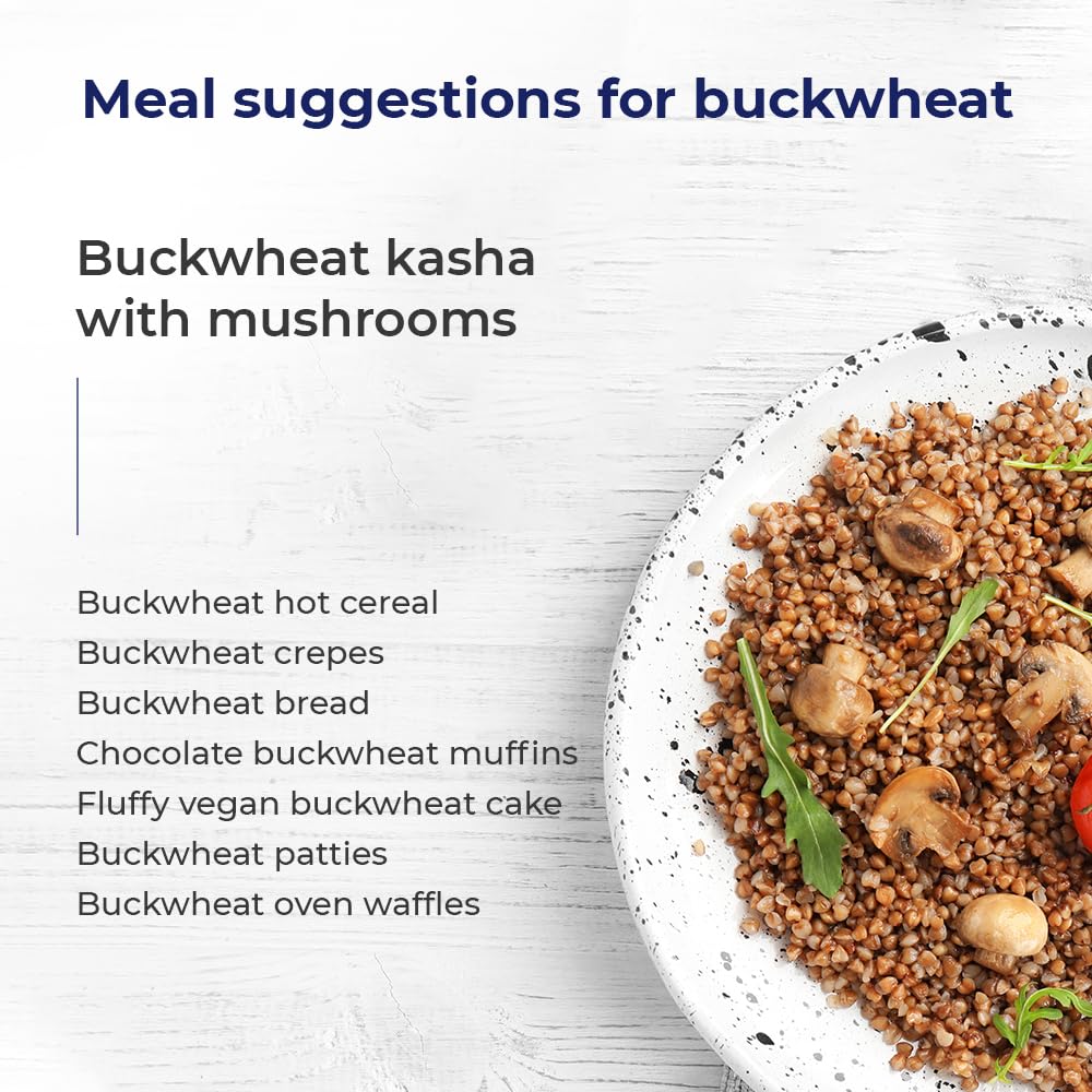DOMA Hulled Toasted Buckwheat Groats (Kasha), Non-GMO, Gluten-Free, 3.5lb (2x1.76 lb, about 36 servings), Premium Whole Grain for Porridge, Side Dishes, Flour Milling, 5g Protein per Serving