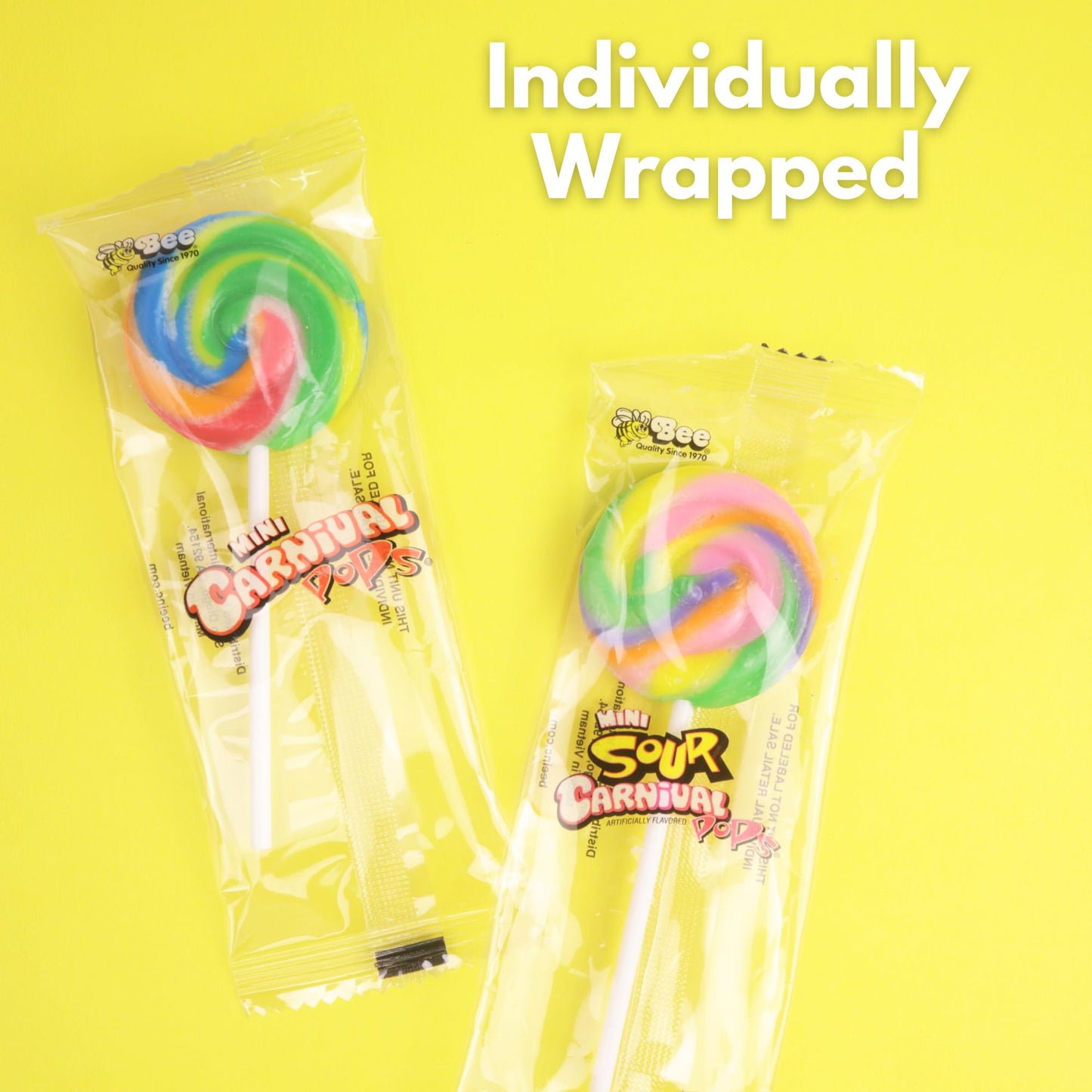 Mini Sweet & Sour Swirl Lollipops, Sucker Mix, Individually Wrapped Birthday Party Favor Candy, 21 Count