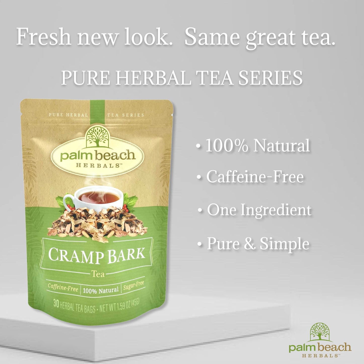 Palm Beach Medicinal Herbs - Cramp Bark Tea - Pure Herbal Tea Series, 30ct