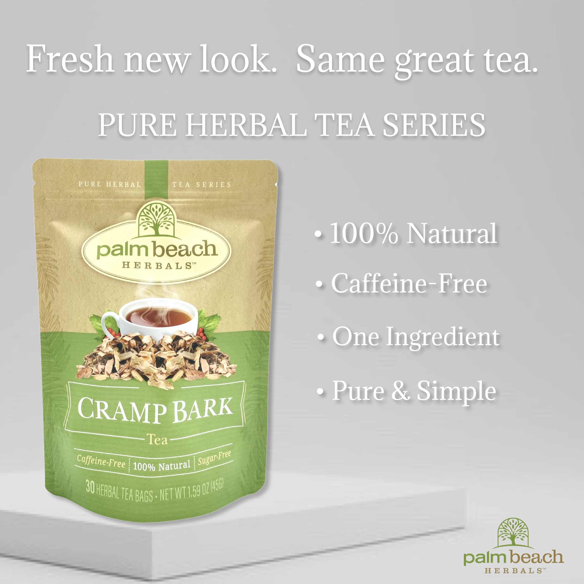 Palm Beach Medicinal Herbs - Cramp Bark Tea - Pure Herbal Tea Series, 30ct