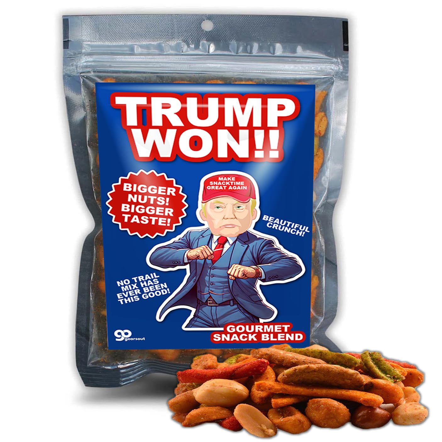 Trump Won - Gourmet Trail Mix Presidential Election 2024 - Trump Gifts Snack Basket Ideas for Republicans - Political Stocking Stuffer Presidential