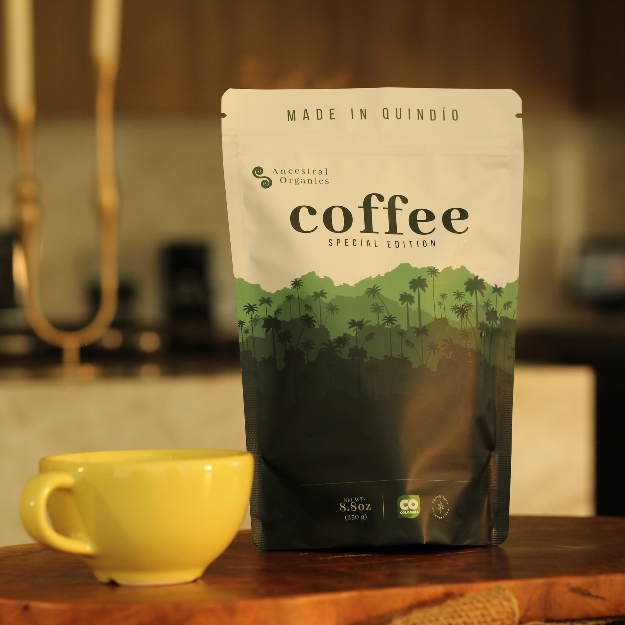 Ancestral Organics Colombian Ground Coffee - Low Acid, Medium Roast/Tasting Notes - Premium, Single Origin, Specialty, Fair Trade, Arabica