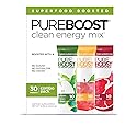 Pureboost Sugar-Free Superfoods Clean Energy Booster, Combo Pack 30 Count, Energy Drink Mix with Apple Cider Vinegar, 7 Organic Red or Green