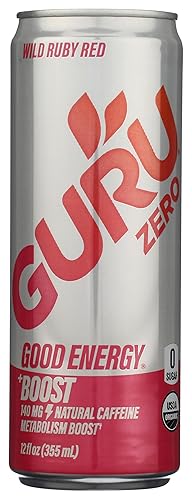 Guru Organic Wild Ruby Red Zero Energy Drink, 12 FZ