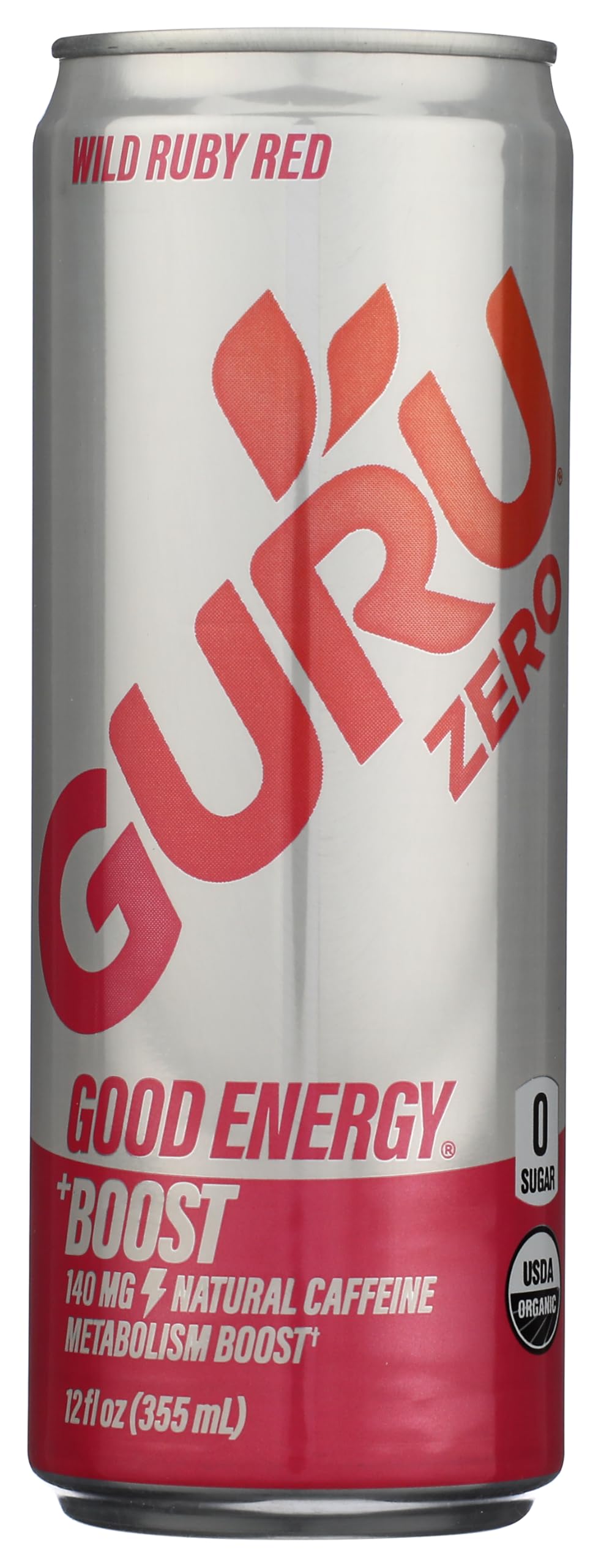 Guru Organic Wild Ruby Red Zero Energy Drink, 12 FZ