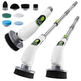 WORKPRO Electric Spin Scrubber, Cordless Cleaning Brush, 3-Speed, Long Adjustable Handle & 8 Replaceable Brush Heads, Waterproof Scrubber