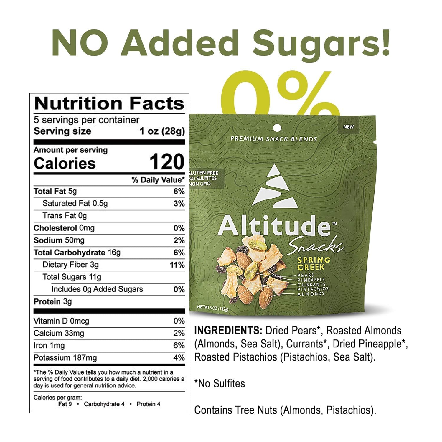 Spring Creek Trail Mix, Dried Fruit and Mixed Nuts, Hiking and Office Snacks, No Added Sugars, Snack Pack of 8 x 5oz - Altitude Snacks