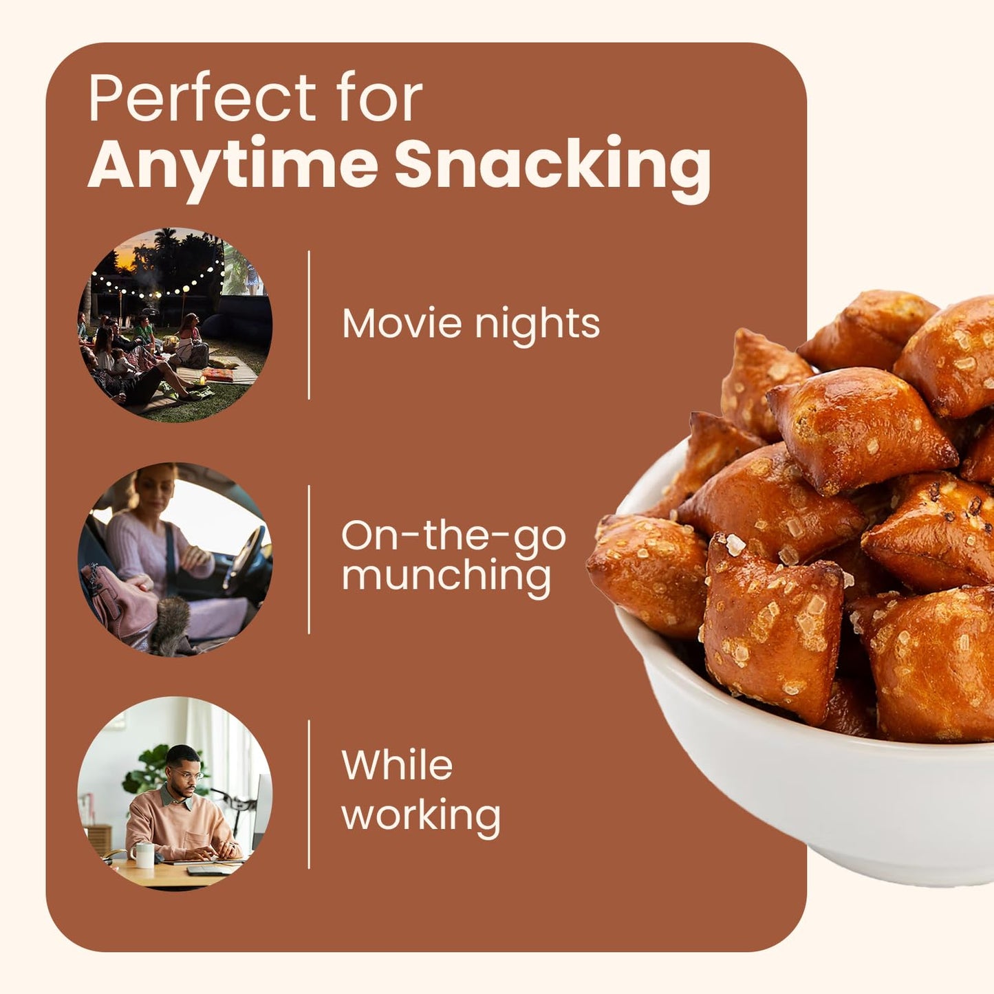 Wellsley Farms Peanut Butter Filled Pretzels, Crunchy Nuggets with Real, Salty Snacks for Adults & Kids, Perfect for Parties, Movies & On-the-Go