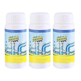 Sakerplus Sink & Drain Cleaner, Drain Cleaner Powder, 3.9 oz Bottle, Sewer Pipe Maintainer for Kitchen, Bathtub, Shower Drains (3Bottles)