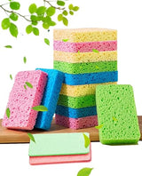 METUUTER 12-Count Kitchen Sponges- Compressed Cellulose Sponges Non-Scratch Natural Dish Sponge for Kitchen Bathroom Cars, Funny Cut-Outs DIY