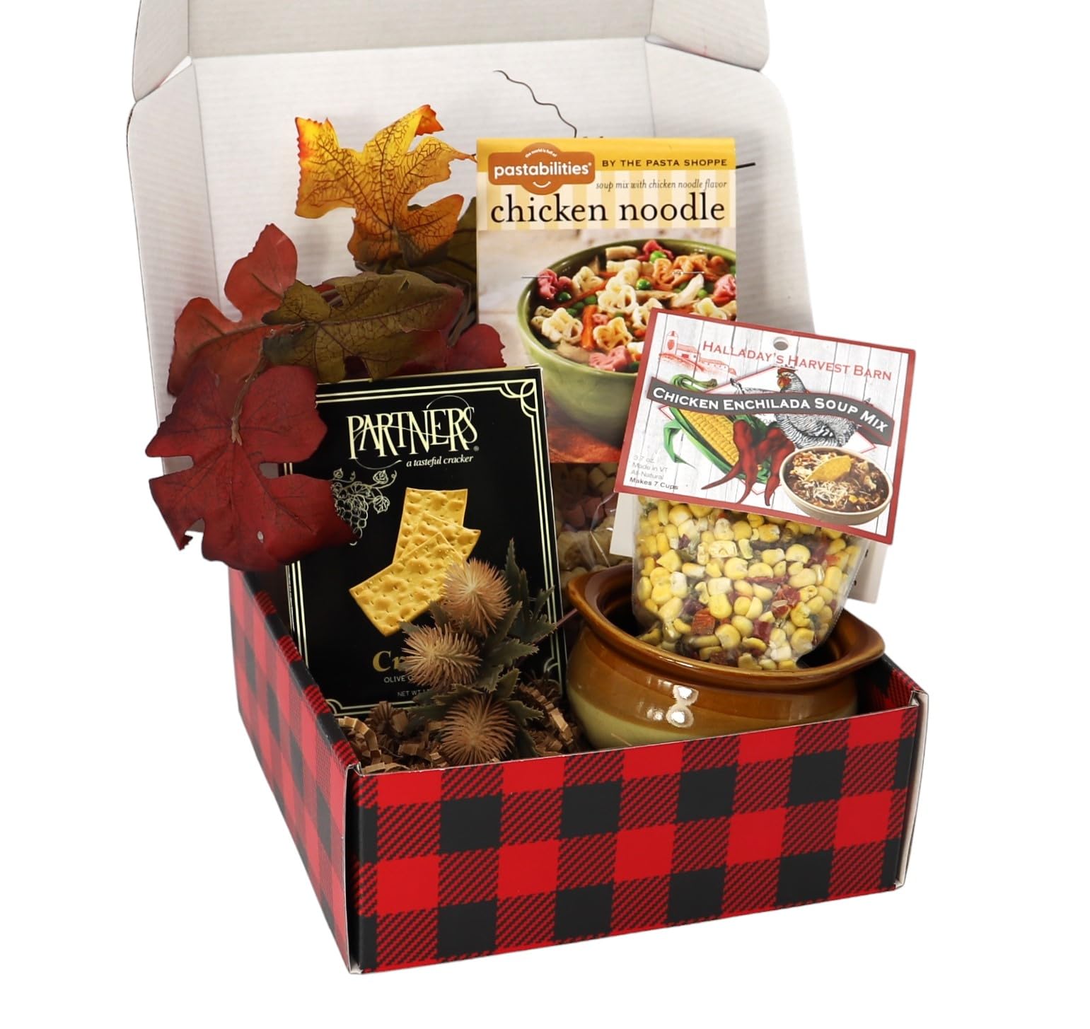 Gift Basket Village Get Well Soon Soup Gift Box - Birthday Gifts for Women, Chicken Noodle Soup & Enchilada Mix, Crackers, Perfect Get Well Gifts