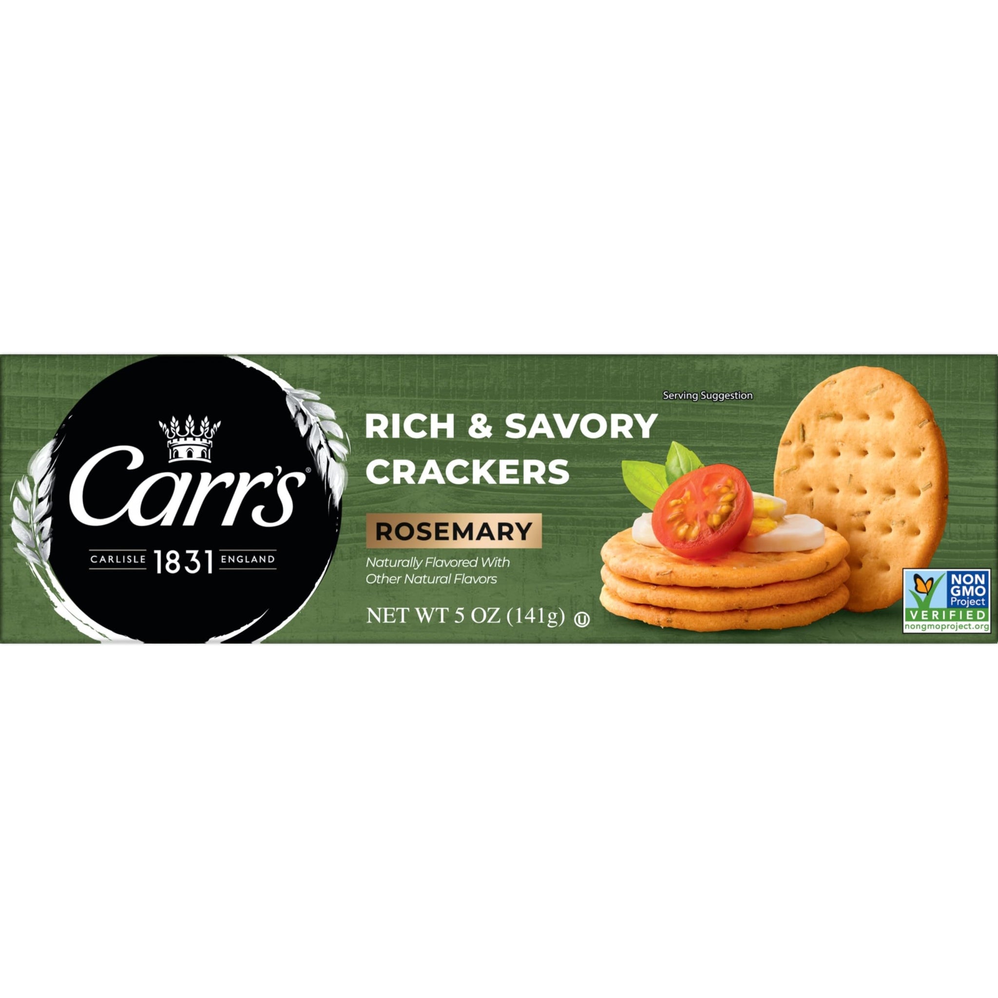 Carr's Crackers, Baked Snack Crackers, Party Snacks, Rosemary, 5oz Box (1 Box)
