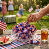Chocolate Caramel Candy Patriotic Wrapped Chewy Party Treats Individually Wrapped Candy for Candy Bowls Holiday Parties BBQ Favors Sweet Chocolate