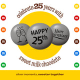 M&M’S WORLD 25th Anniversary Milk Chocolate Candy - 2lbs Anniversary Themed Bulk Candy, Perfect for Silver Anniversary Parties, 25th Anniversary, DIY
